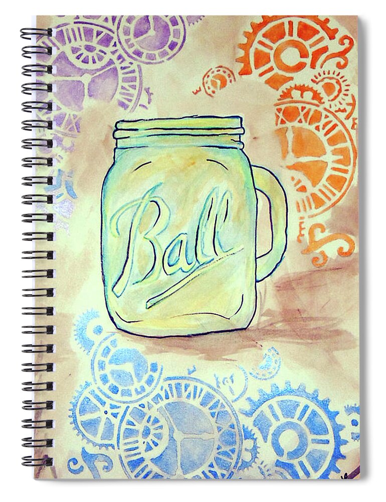 Spiral Notebook featuring the painting Jar of Time by Loretta Nash