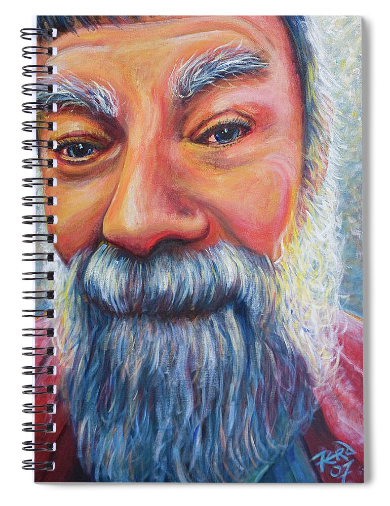Acrylic Spiral Notebook featuring the painting Jay at Venice Cafe by Robert FERD Frank