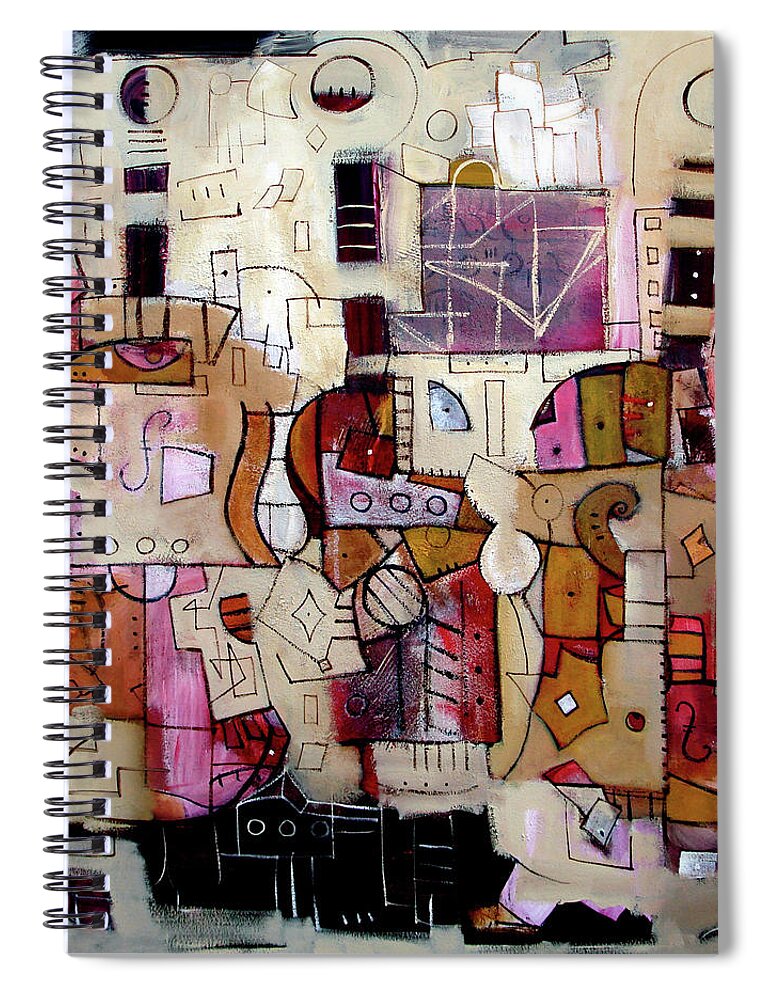 Music Spiral Notebook featuring the painting Jazz Flow by Jim Stallings
