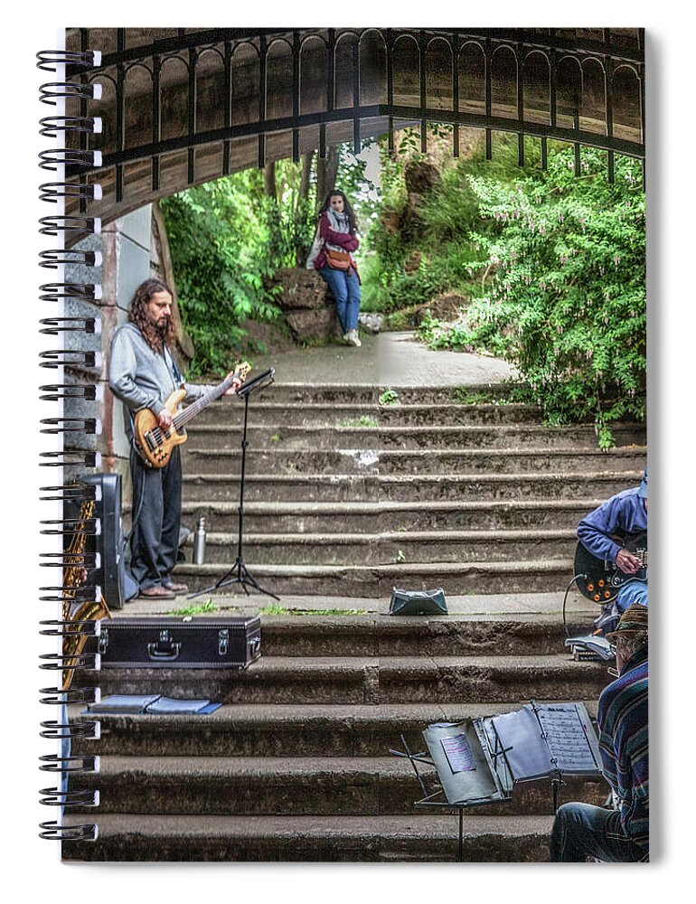Jazz In Golden Gate Park Spiral Notebook featuring the photograph Jazz in Golden Gate Park by Donald Kinney