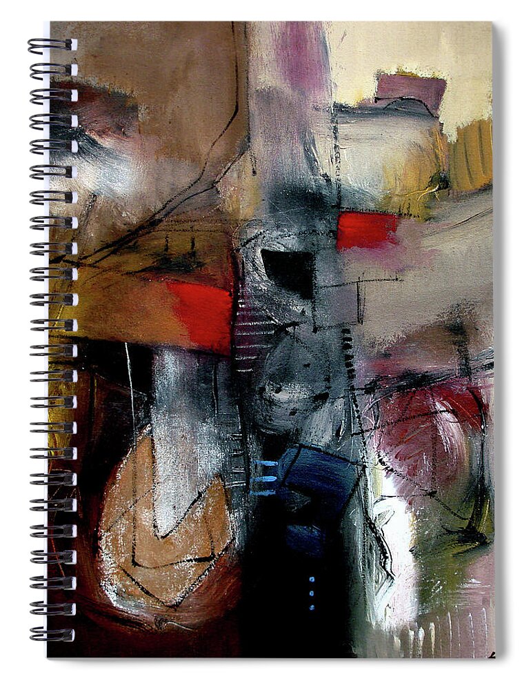 Abstract Spiral Notebook featuring the painting Jazzology by Jim Stallings