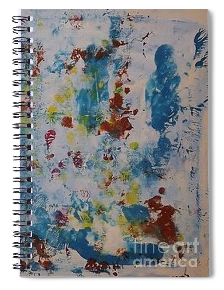 Acrylic Spiral Notebook featuring the painting Jazzy Blue Too by Denise Morgan