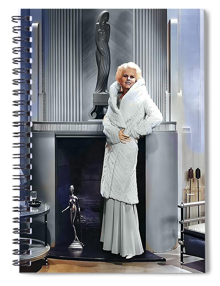 Jean Harlow 1931 Spiral Notebook featuring the digital art Jean Harlow 1931 by Chuck Staley