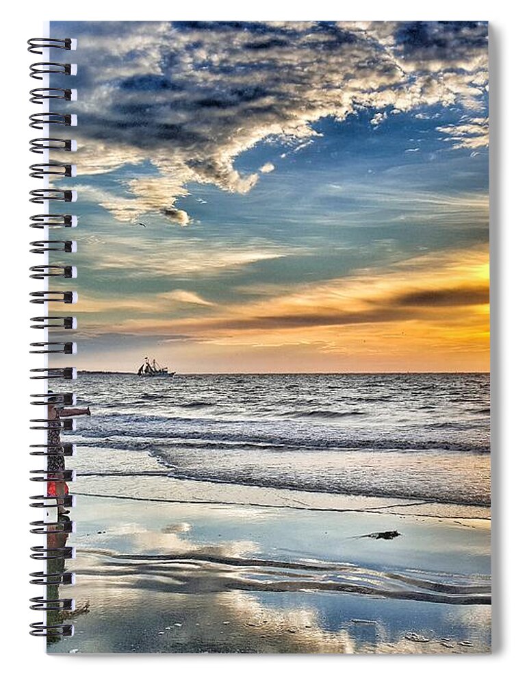 Sunrise Spiral Notebook featuring the photograph Jekyll Island Georgia - Sunrise by Yvonne Jasinski