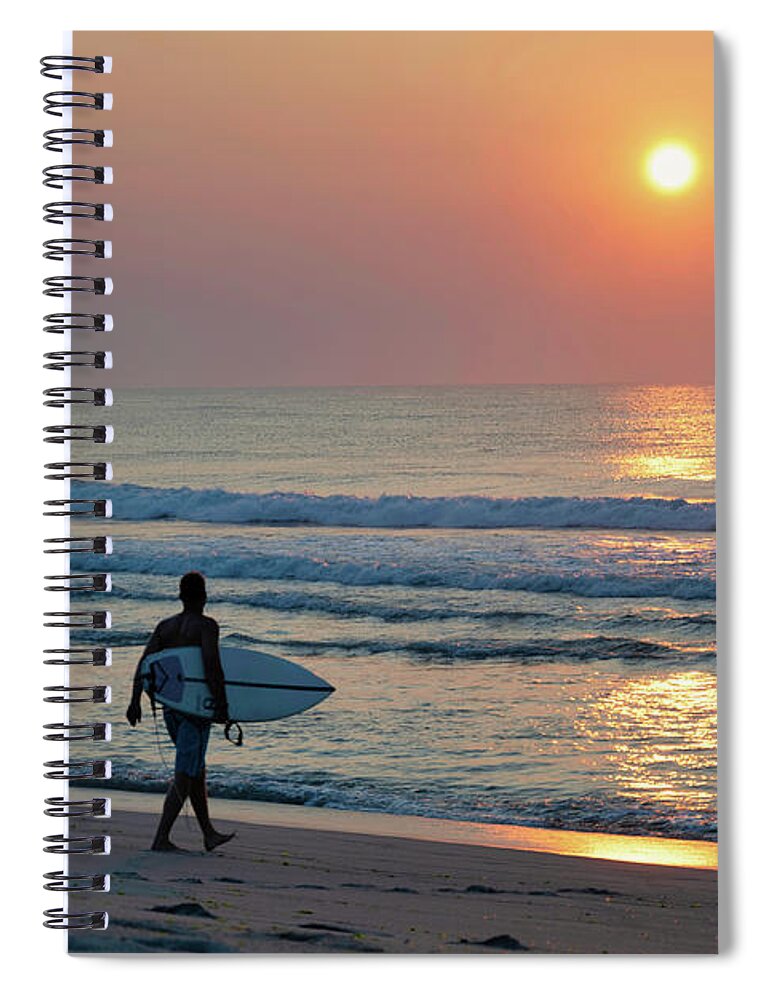 Jersey Shore Spiral Notebook featuring the photograph Jersey Shore Surfer by Matthew DeGrushe