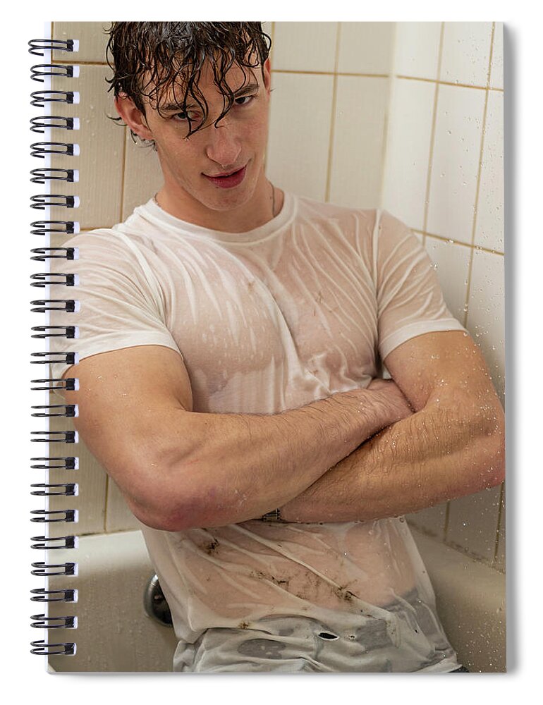 Jesse Spiral Notebook featuring the photograph Jesse in the tub by Jim Whitley