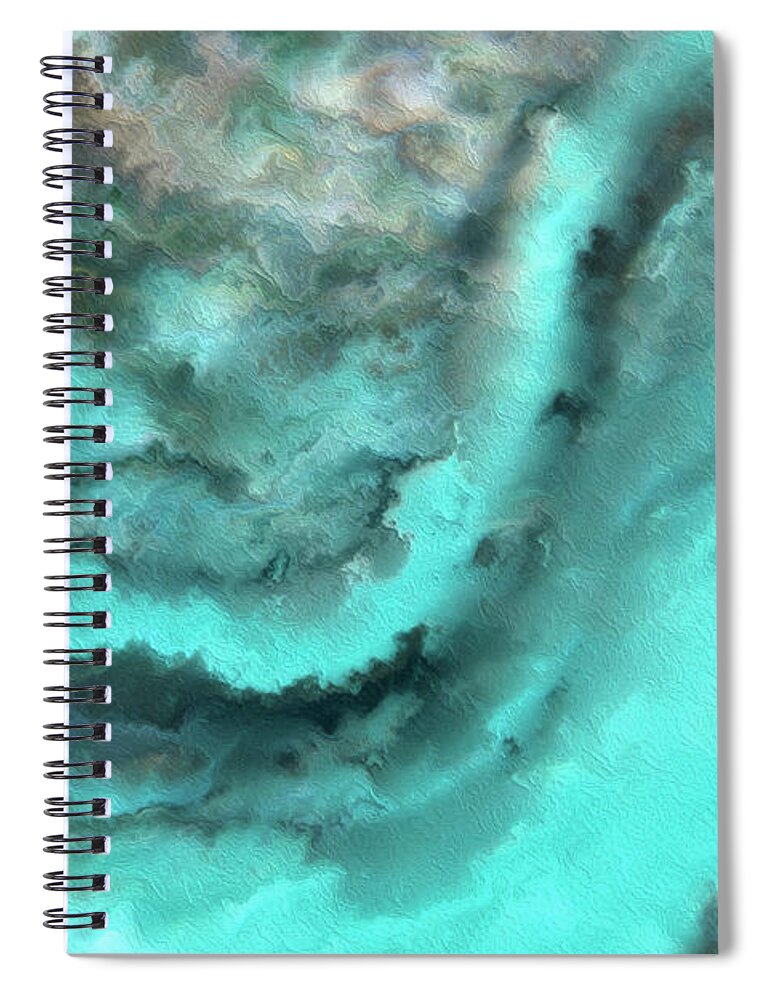 Blue Spiral Notebook featuring the painting Job 26 12. He Breaks Up The Storm. by Mark Lawrence