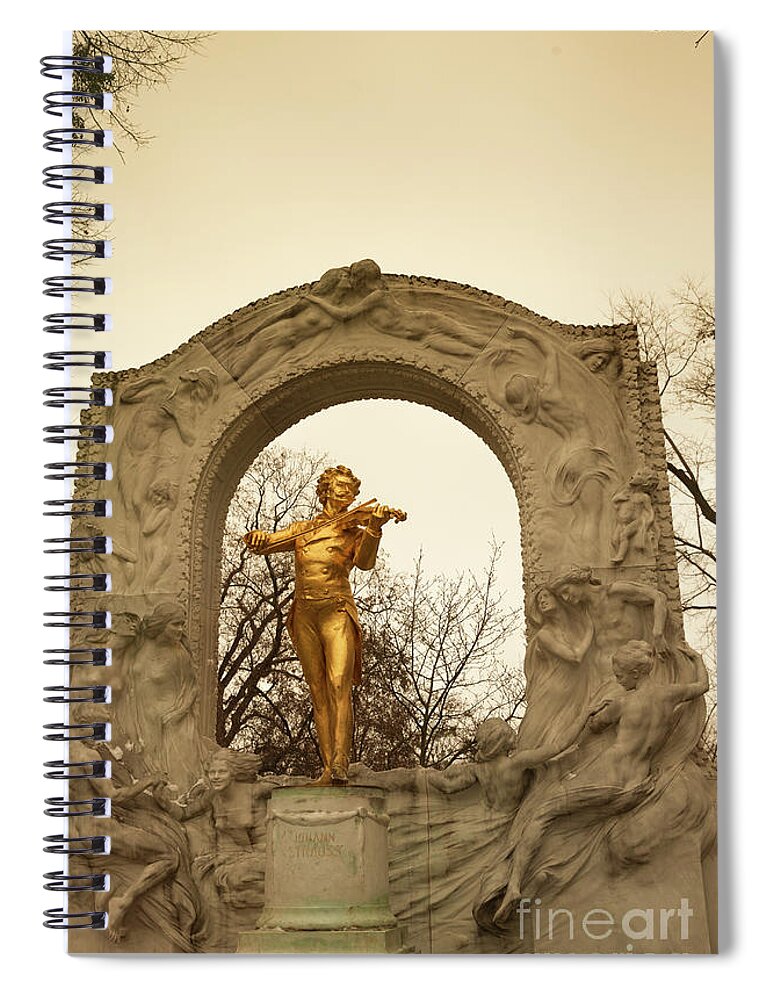 Johann Strauss Spiral Notebook featuring the photograph Johann Strauss by Stella Levi