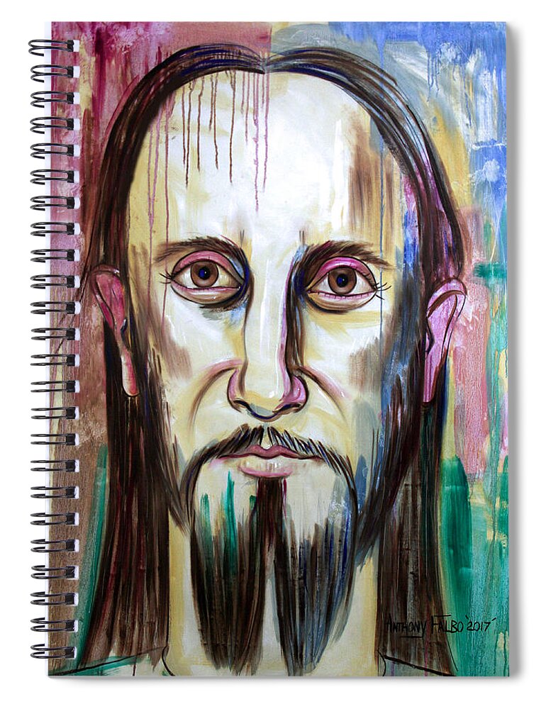 John 14:9 Spiral Notebook featuring the painting John 14 9 Anyone Who Has Seen Me Has Seen The Father by Anthony Falbo