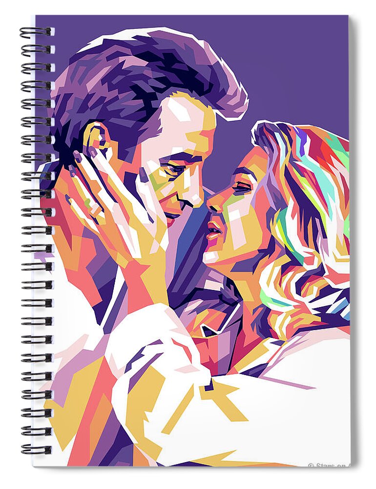 John Spiral Notebook featuring the digital art John Cassavetes and Gena Rowlands by Movie World Posters