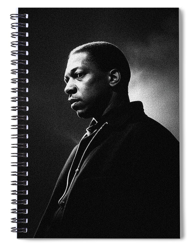 John Spiral Notebook featuring the photograph John Coltrane, Music Star by Esoterica Art Agency