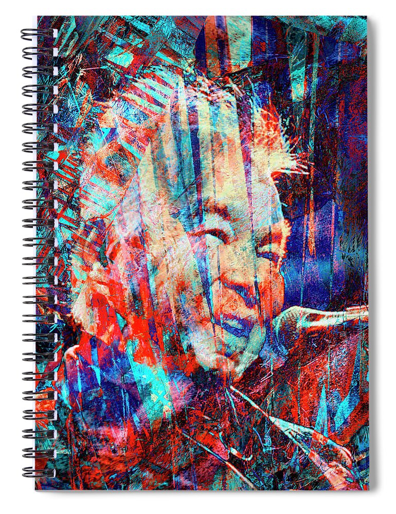 John Prine Spiral Notebook featuring the digital art John Prine by Rob Hemphill