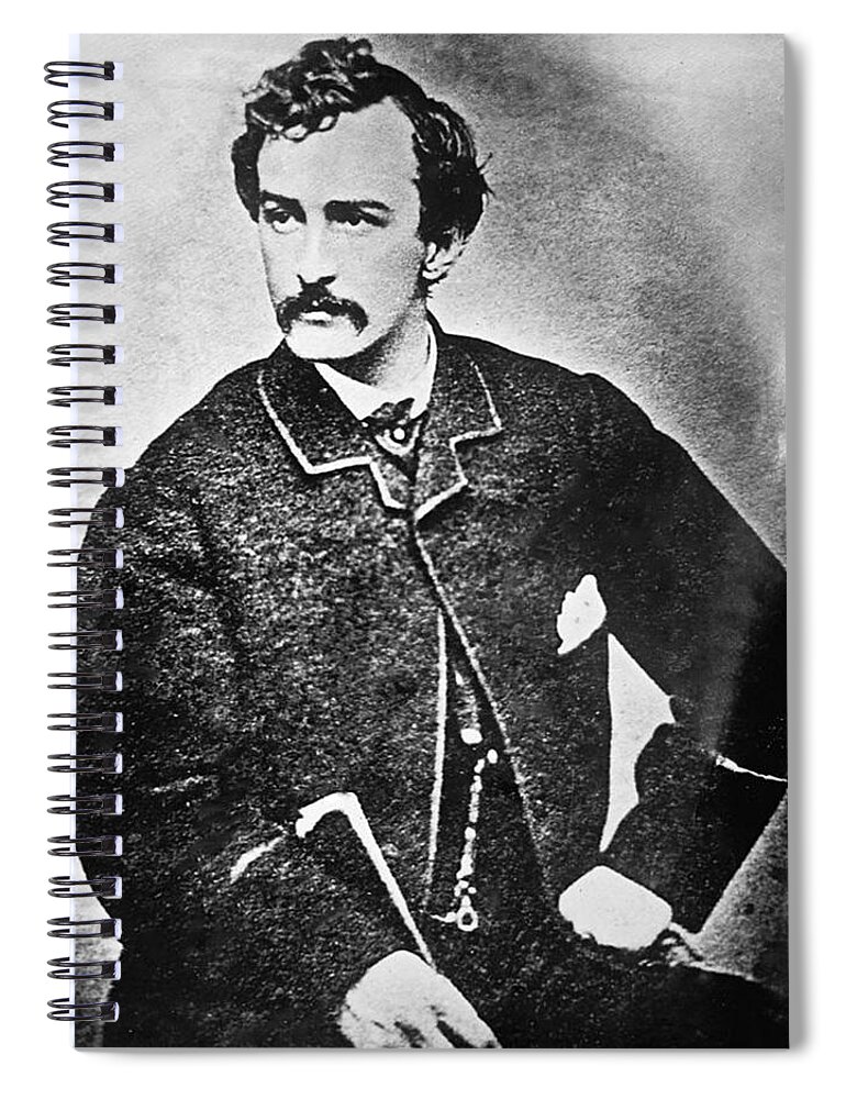 John Wilkes Booth Spiral Notebook featuring the painting John Wilkes Booth Mug Shot Mugshot Vertical by Tony Rubino