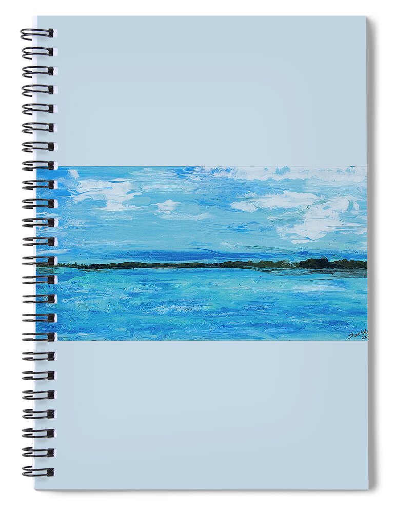 Seascape Spiral Notebook featuring the painting Johnson Key Channel by Steve Shaw