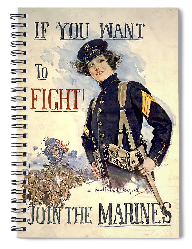 Marines Spiral Notebook featuring the photograph Join the Marines Poster by Carlos Diaz
