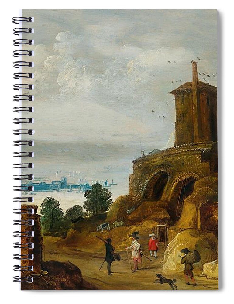 Early Spiral Notebook featuring the painting Joos de Mompe Antwerp by MotionAge Designs