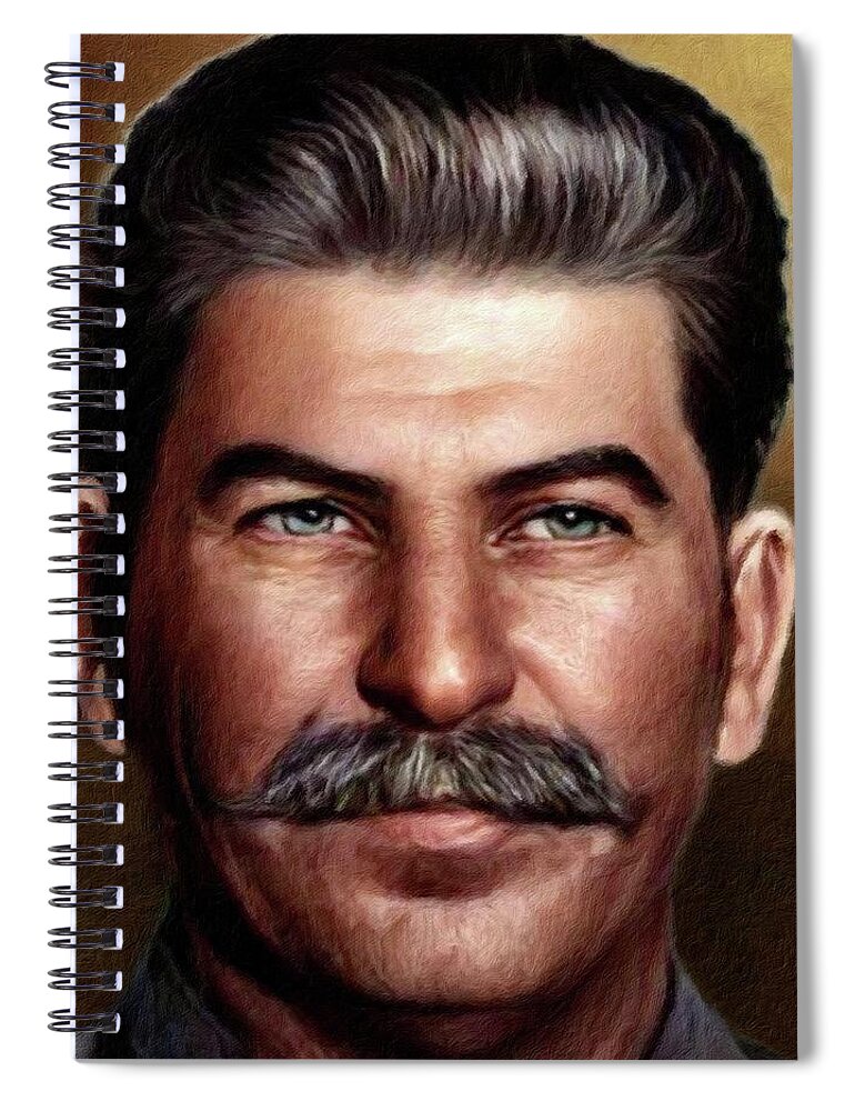 Stalin Spiral Notebook featuring the painting Joseph Vissarionovich Stalin by Vincent Monozlay