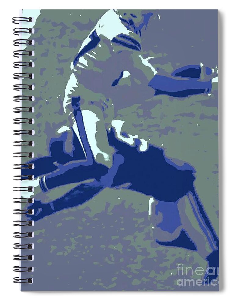 Josh Allen Spiral Notebook featuring the painting Josh Allen leap by Jack Bunds