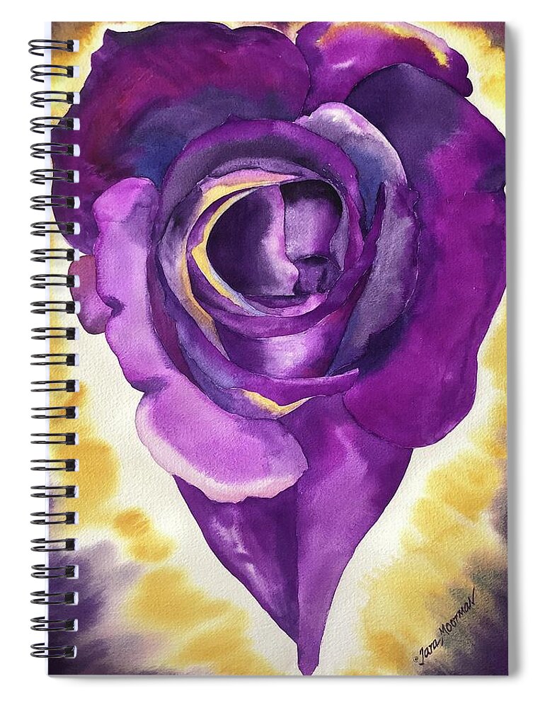 Rose Spiral Notebook featuring the painting Journey to the Heart by Tara Moorman