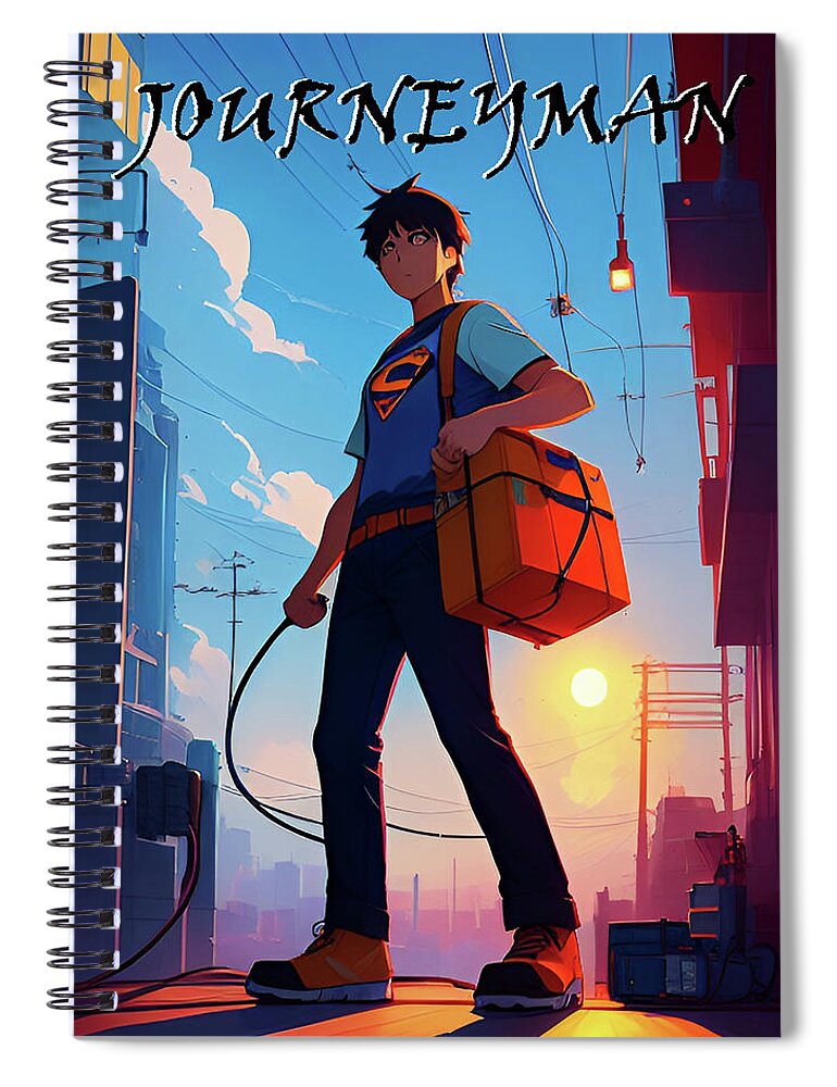 Journeyman Electrician Spiral Notebook featuring the digital art Journeyman Electrician by Richard Reeve