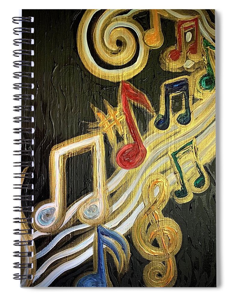 Joy Of Music Spiral Notebook featuring the painting Joy of Music by Michelle Pier