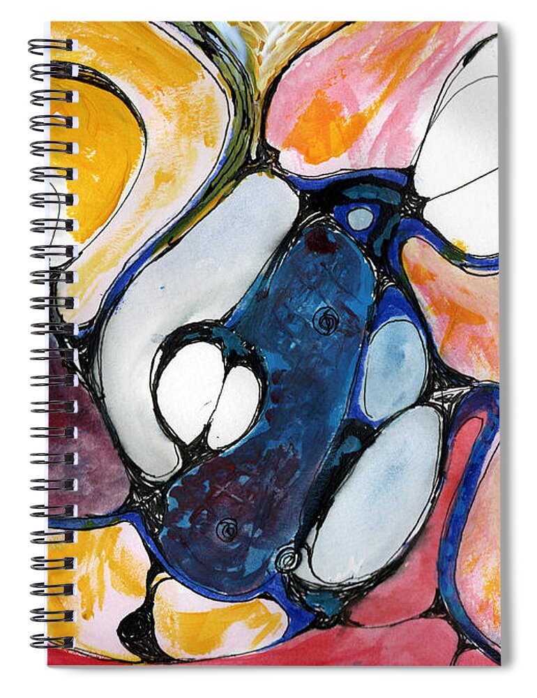 Abstract Spiral Notebook featuring the painting Joyful Liberation of Wounded Hearts by Zsanan Studio