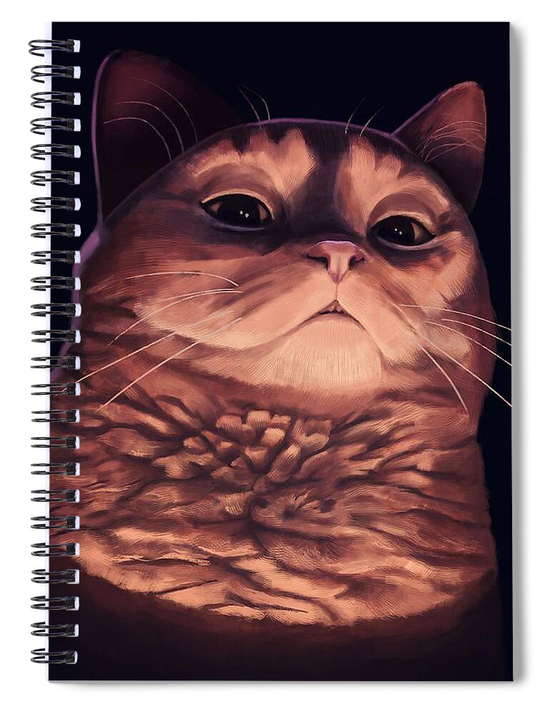 Judgemental Cat with Scary Face Spiral Notebook by George Sie - Pixels