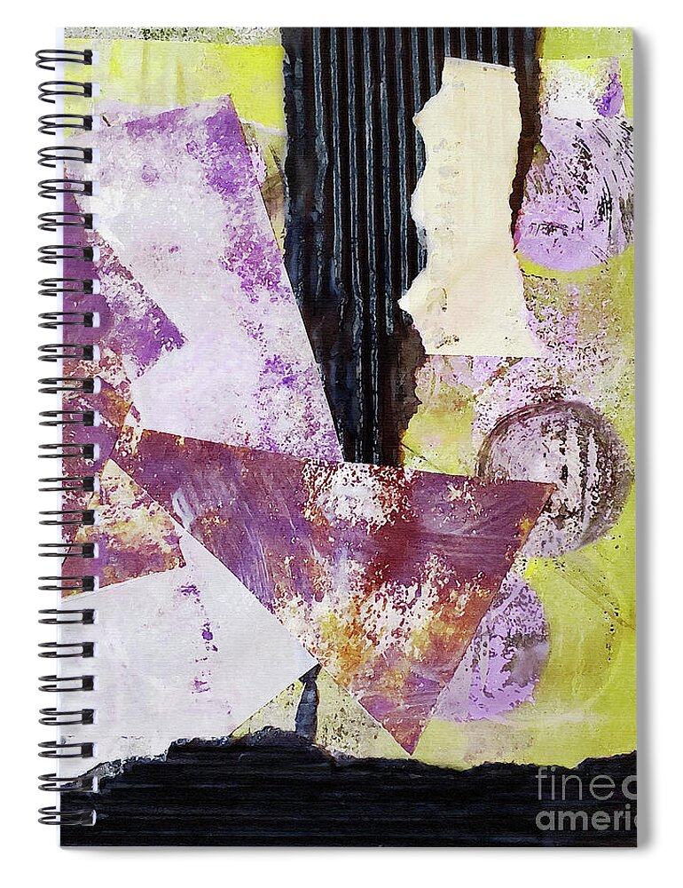 Abstract Spiral Notebook featuring the mixed media Juggling Act by Sharon Williams Eng