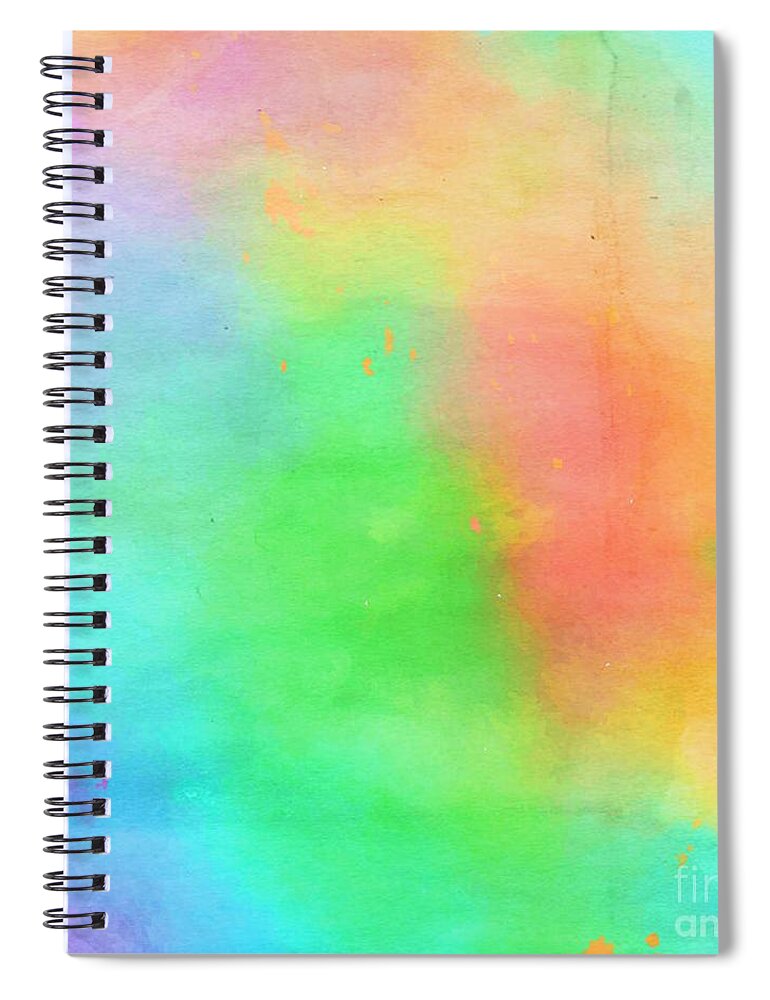 Colorful Spiral Notebook featuring the digital art Julia - Artistic Colorful Abstract Carnival Splatter Watercolor Digital Art by Sambel Pedes