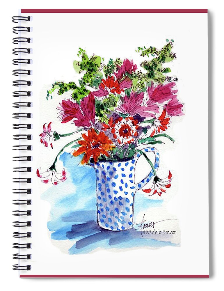 Flowers Spiral Notebook featuring the painting Julia's Bouquet by Adele Bower