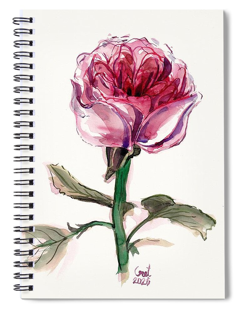 Flower Spiral Notebook featuring the painting Juliet Rose by George Cret