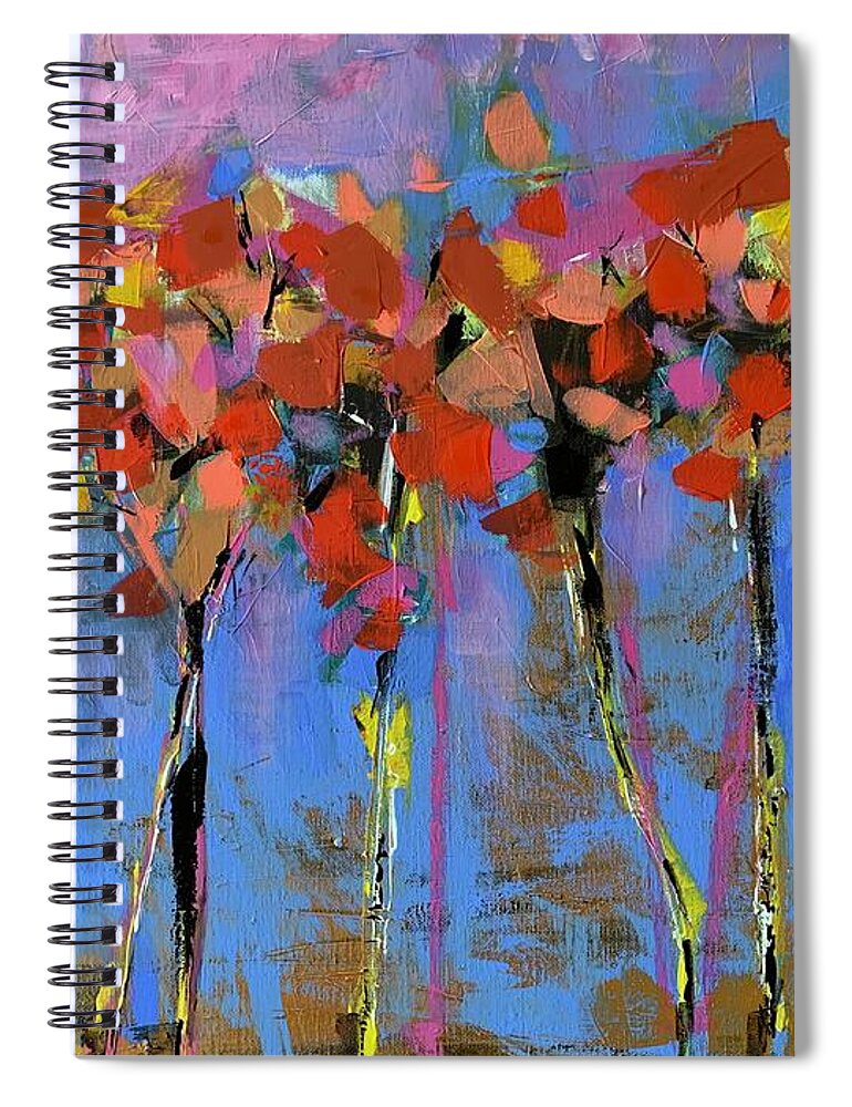 Colorful Spiral Notebook featuring the painting Jump In The Line by Bonny Butler
