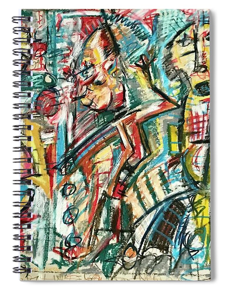 Abstract  Spiral Notebook featuring the drawing June 17 2020 by Gustavo Ramirez