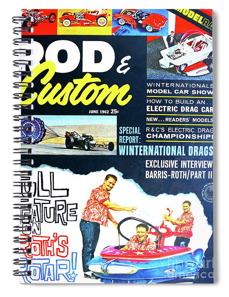 Advertisement Spiral Notebook featuring the photograph June 1962 Rod and Custom Magazine by David Lee Thompson