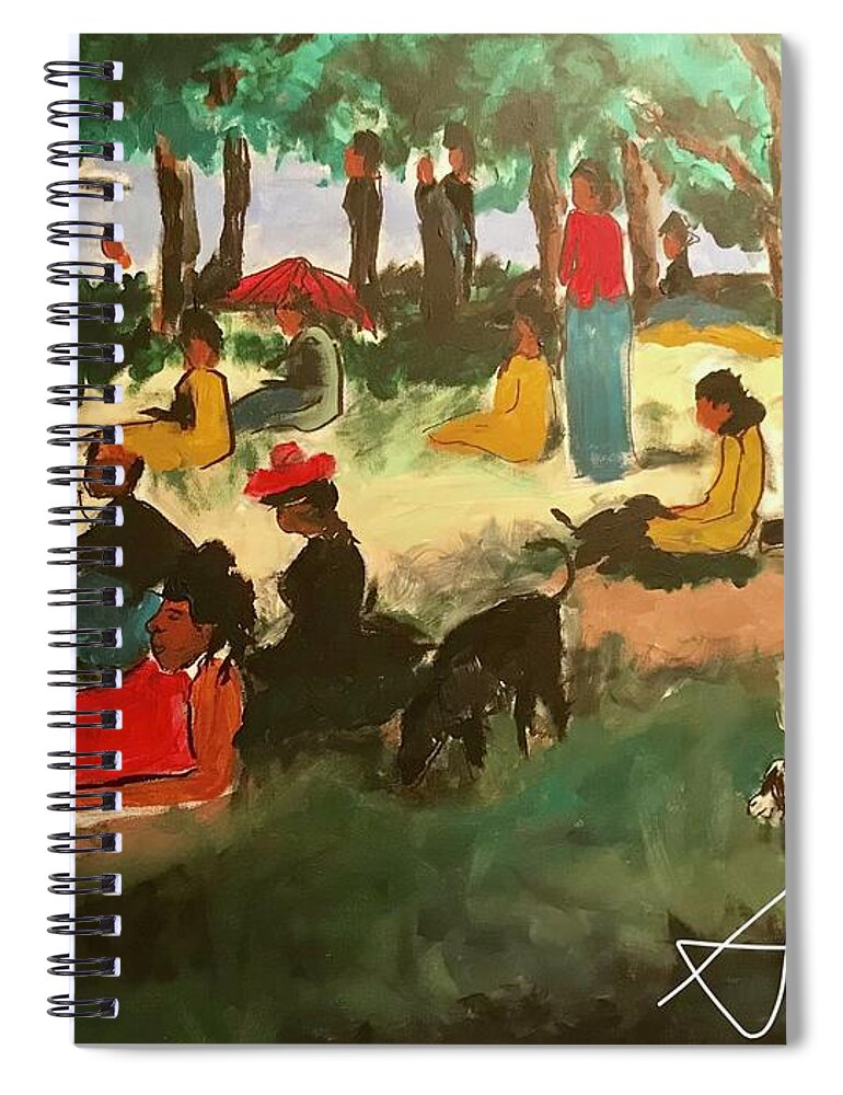  Spiral Notebook featuring the painting Juneteenth by Angie ONeal