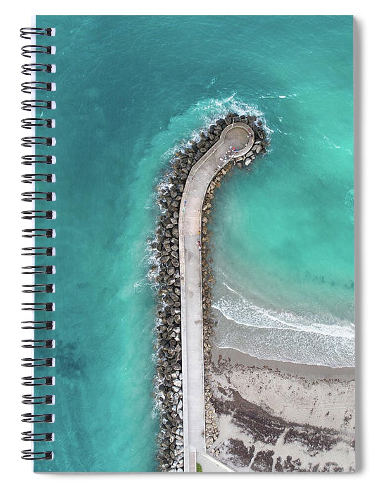 Captain Kimo Spiral Notebook featuring the photograph Jupiter Inlet Looking Straight Down from the Air by Kim Seng