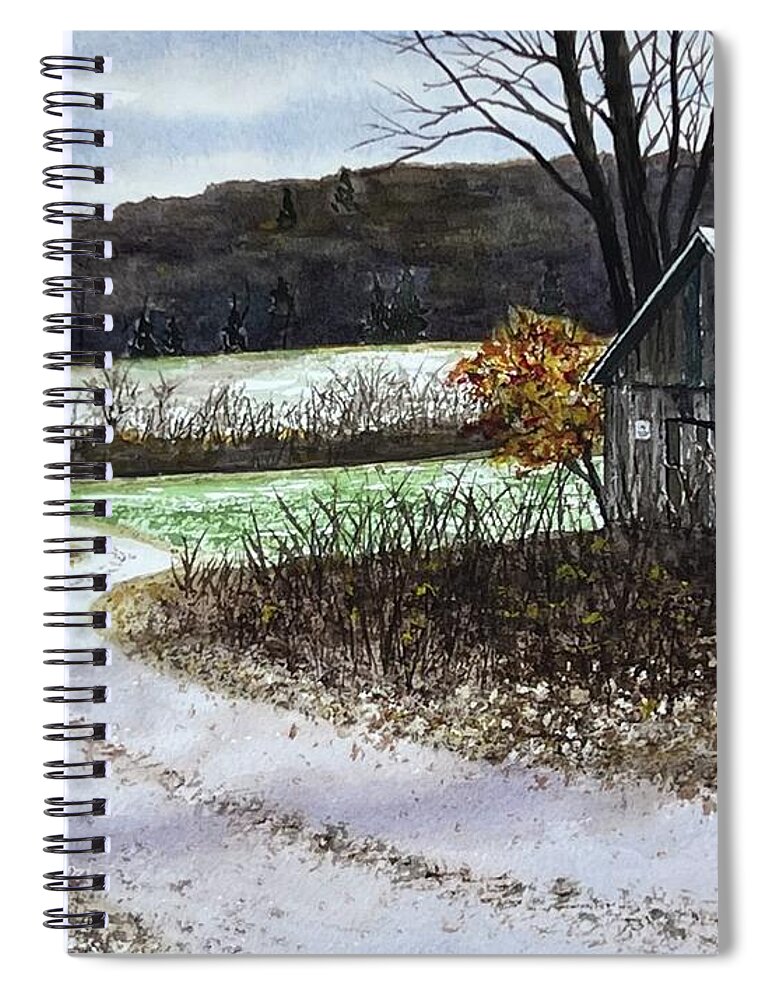 Shed Spiral Notebook featuring the painting Just a Dusting by Joseph Burger
