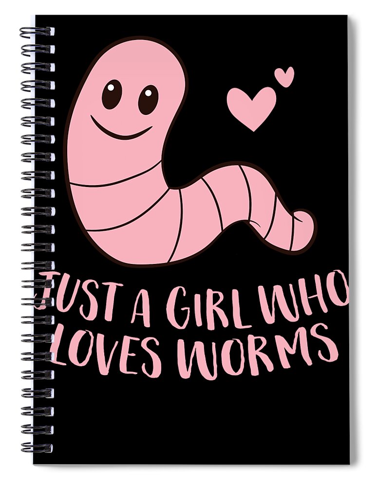 Just a Girl Who Loves Worms Cute Worm Girl Spiral Notebook