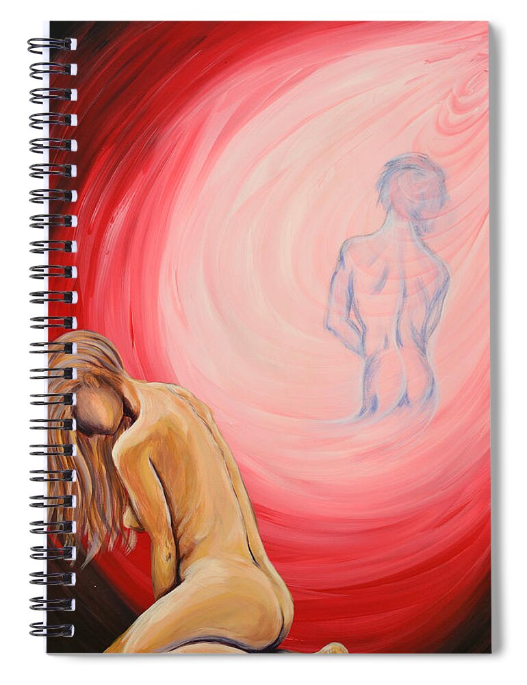 Woman Spiral Notebook featuring the painting Just an Illusion by Meganne Peck