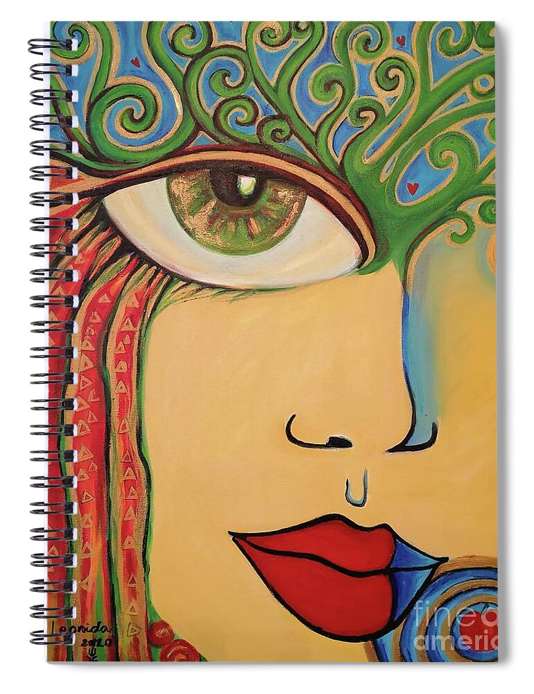 Eve Spiral Notebook featuring the painting Just Eve by Leonida Arte