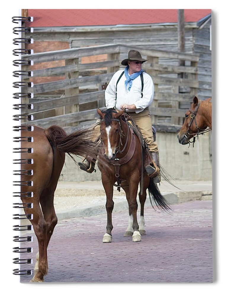 Cowboys Spiral Notebook featuring the photograph Just We Three Cowboys by Roberta Byram