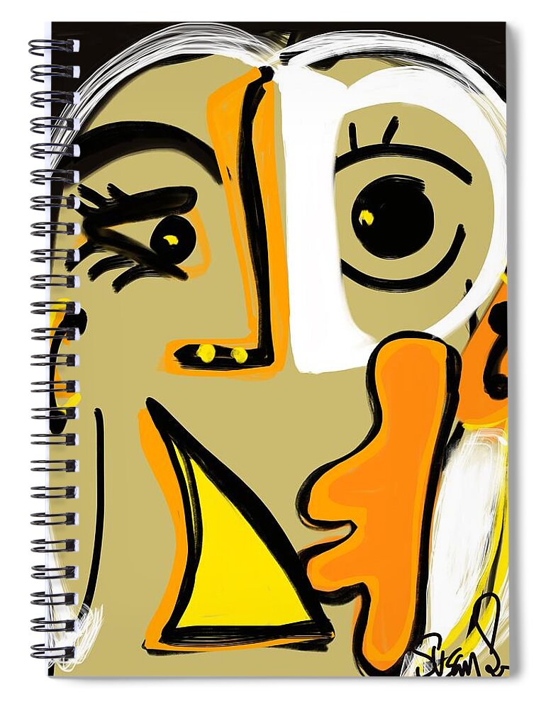 Abstract Spiral Notebook featuring the digital art Justice Ginsburg RBG by Susan Fielder