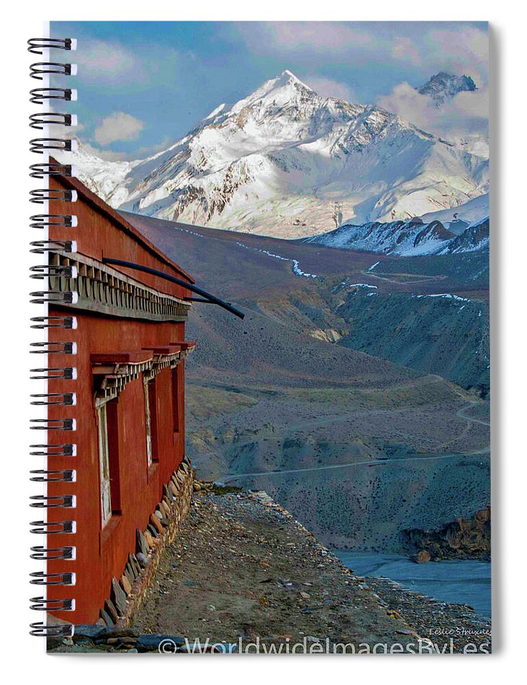 Himalayas Spiral Notebook featuring the photograph In the Shadow of the Greater Himalayas by Leslie Struxness