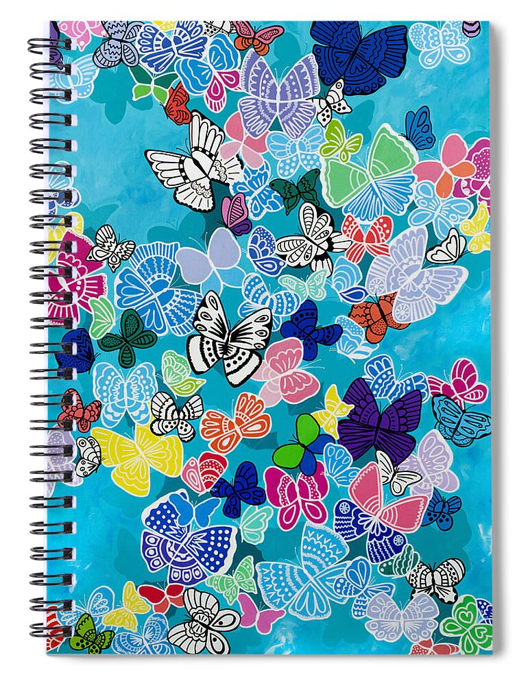 Butterflies Spiral Notebook featuring the painting Kaleidoscope by Beth Ann Scott