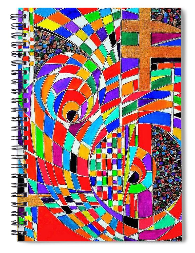 Contemporary Spiral Notebook featuring the painting Kaleidoscope Of Life by Helen Kagan