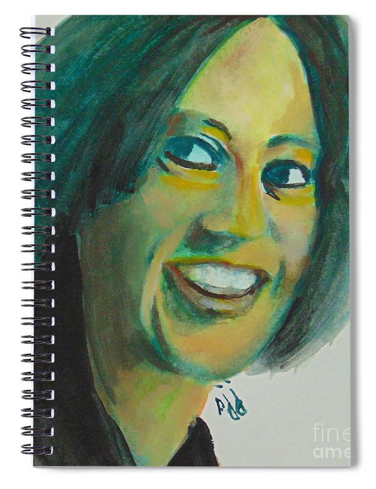Kamala Harris Spiral Notebook featuring the painting Kamala Harris by Saundra Johnson