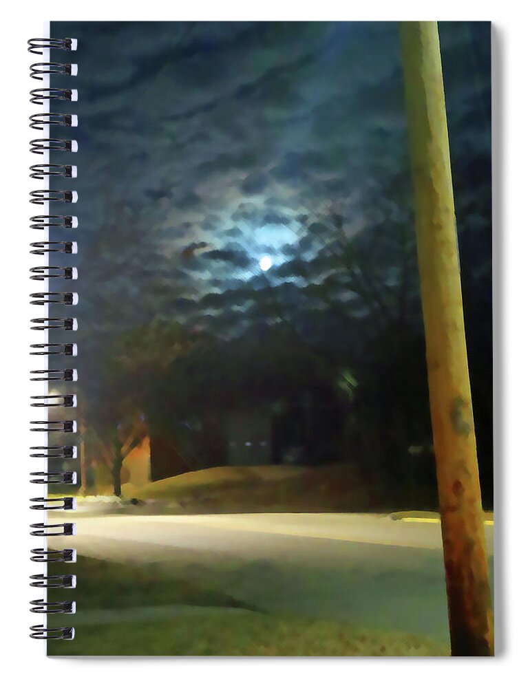 Lawrence Spiral Notebook featuring the photograph Kansas Moon3989 by Carolyn Stagger Cokley