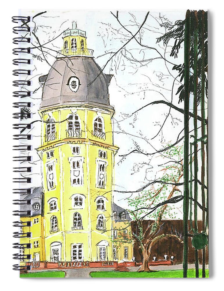 Karlsruhe Palace Spiral Notebook featuring the painting Karlsruhe Palace by Tracy Hutchinson