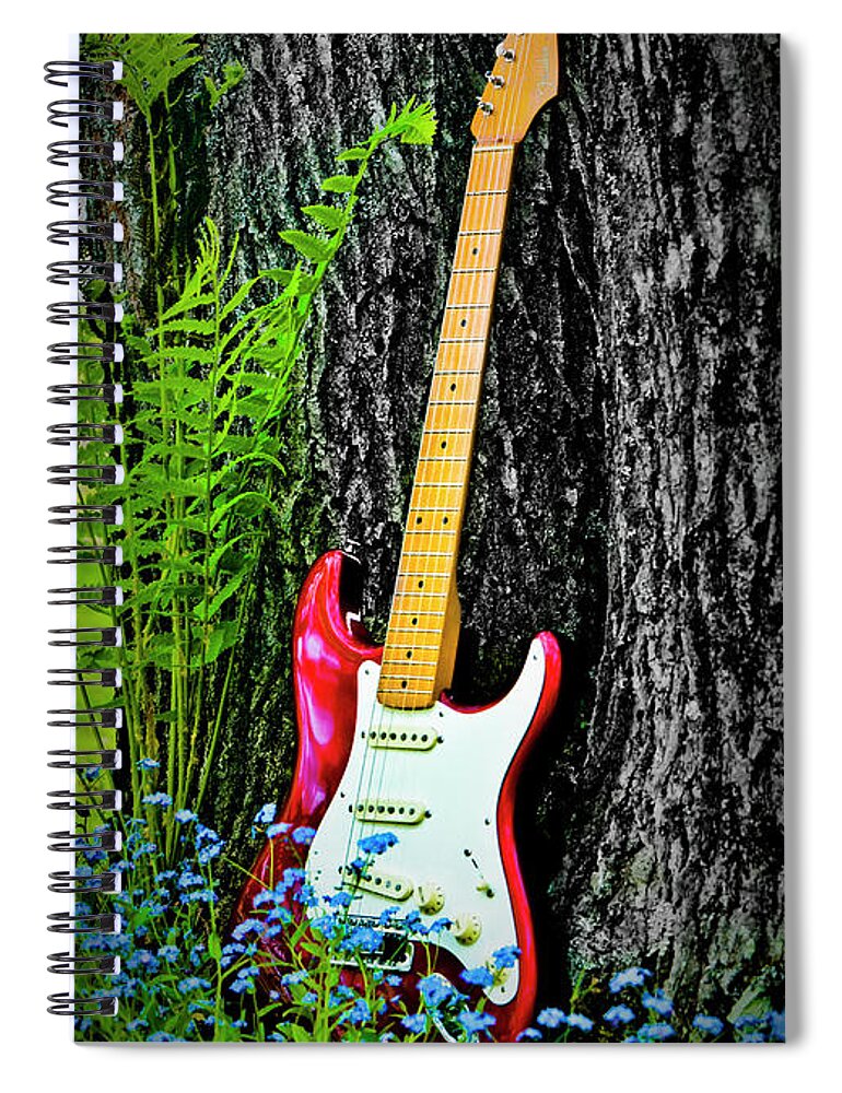 Guitar Spiral Notebook featuring the photograph Kaylee Strat by Jeff Cooper