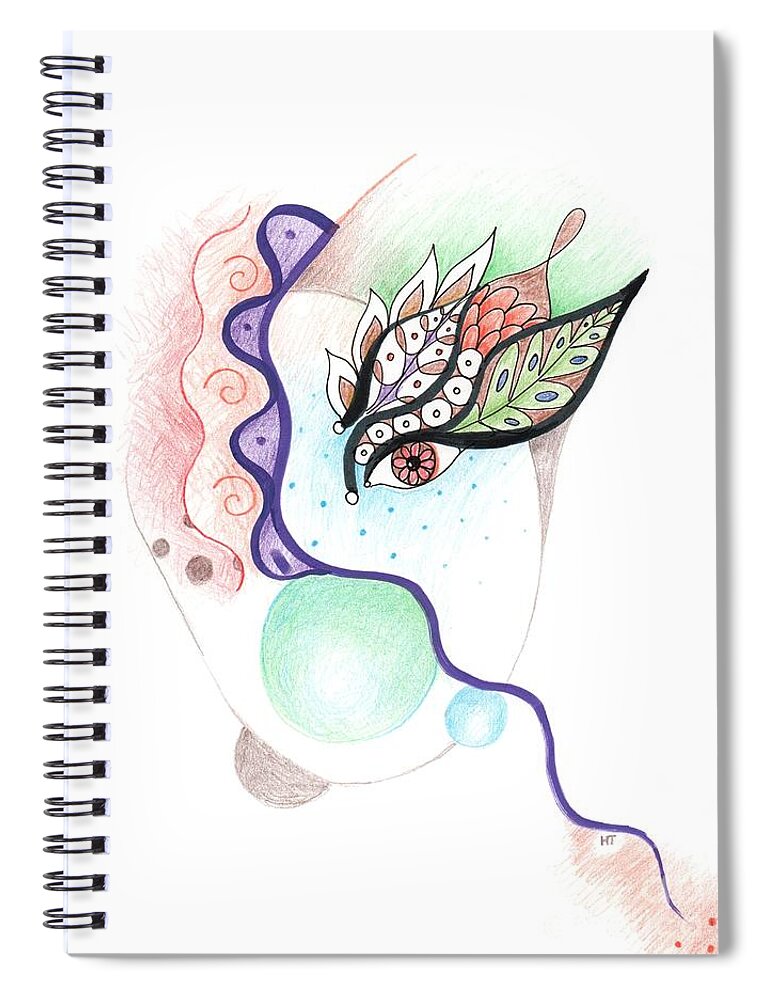 Keep Dreaming By Helena Tiainen Spiral Notebook featuring the drawing Keep Dreaming by Helena Tiainen